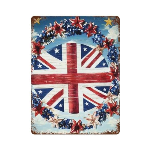Plaque métal vintage Angleterre haut de gamme déco moderne grand format pour salon