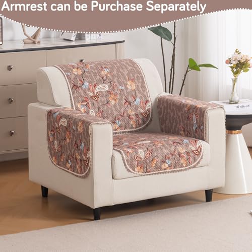 Image of HOKIPO HeavenHue Sofa Cover 1 Seater for Seat & Back, Vintage Bloom