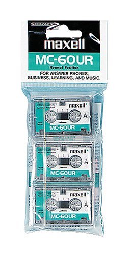 Maxell(R) Microcassette Tape, 60-Minute, Pack of 3
