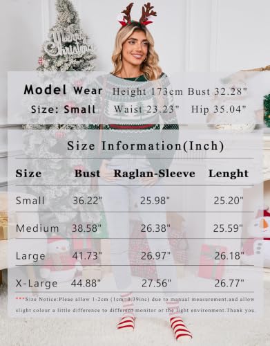 Image of Womens Fair Isle Sweaters Long Sleeve Crewneck Fall Winter Pullover Sweater
