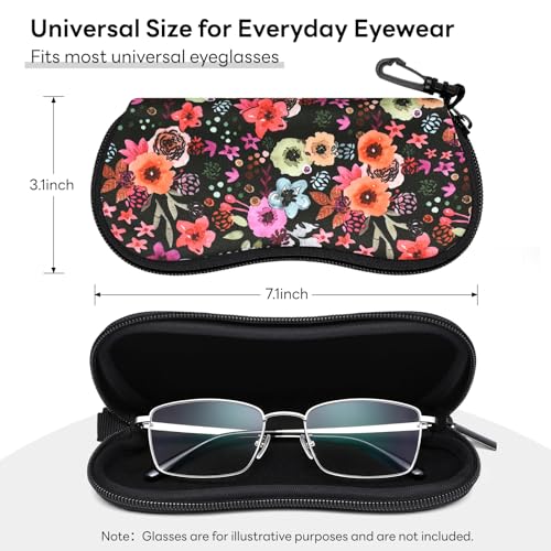Image of Sunglasses Case with Belt Clip, Ultra Light Neoprene Zipper Soft Padded Glasses Case for Women Men