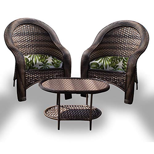Conjunto de Poltronas Fibra Sintética Tóquio - 2 Poltronas + 1 Mesa Centro - Tecido Zimbros Verde