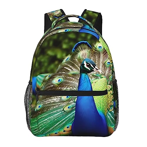 Sac à dos de voyage imprimé paon noir parfait pour vos weekends d'évasion et vos vacances
