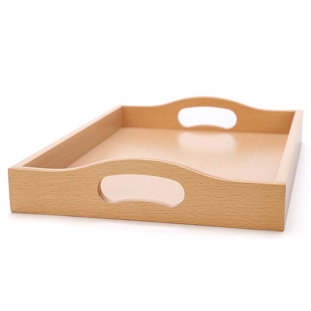 Plateau Rectangulaire en Bois, Accessoires pour Service À Thé Japonais, Plateau Multifonction Portable en Bois pour Tasse À Thé, Plateau en Bois pour Aliments (Grand)