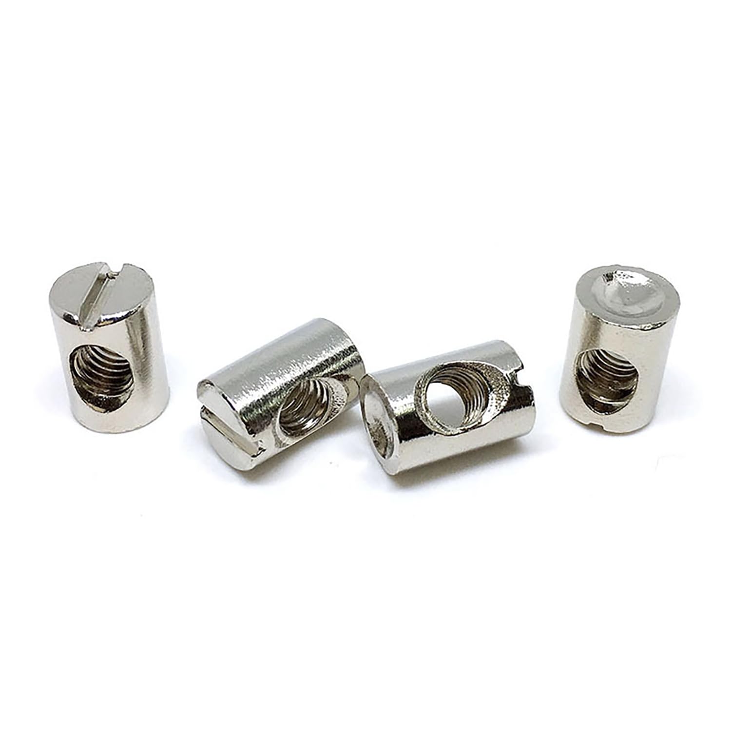 Confezione da 4 dadi cilindrici per mobili, M6 x 14 mm, tasselli a croce resistenti per letti e mobili in confezione piatta, essenziali per il montaggio di mobili, dadi M6 per raccordi sicuri