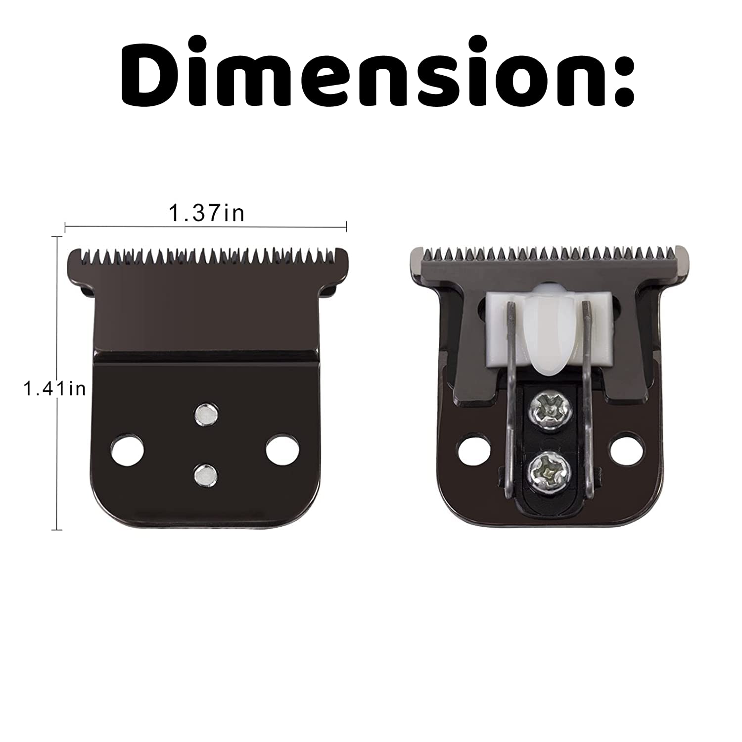 Replacement T Blade Set Compatible With #32105 - D7#32655 D8#32400, Carbon Steel Blade Set, Compatible with Andis Slimline Pro Li D7/D8 Hair Clipper Trimmer, Black. (2Pack)
