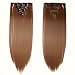 S-noilite 23" Straight Light Brown Full Head Clip in Hair Extensions 8 Piece 18 Clips Hairpiece USA Local Post