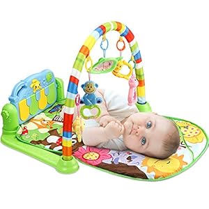 Luchild 3-in-1 Muzikale Activity|baby speelkleed|Baby Gym|Speelmat|Speelkleed Peuters|Groen Baby Dierenvriendjes Speelmat