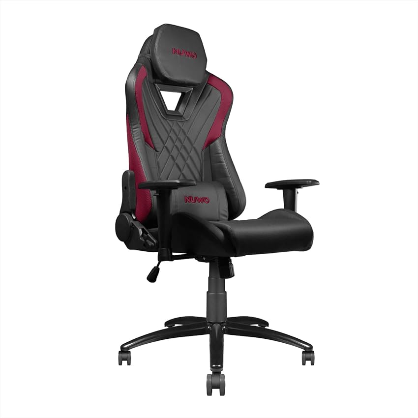 Nuwo DoXx Sedia Gaming Ergonomica, Sedia PC Computer Gaming Ufficio, Braccioli 2D, Schienale e Altezza Regolabile, Supporto Lombare e Poggiatesta, 120 Kg, Rosso