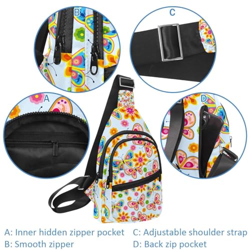 Bolso bandolera para mujer que celebra la primavera con mariposas alegres 4