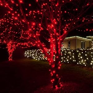Uptotop Christmas 100 Count String Light, 20FT Plug in Waterproof String Light Decorations for Party Carnival Supplies, Outdoor Yard Garden Decor (RED) Uptotop Christmas 100 Count String Light 20FT Plug in Waterproof String Light Decorations for Party Carnival Supplies Outdoor Yard Garden Decor RED