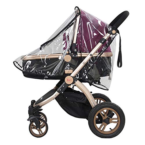 Baby Stroller Rain Cover, Universal Pram Accessory Front Opening Rain Cover PVC Transparent Wind Rain