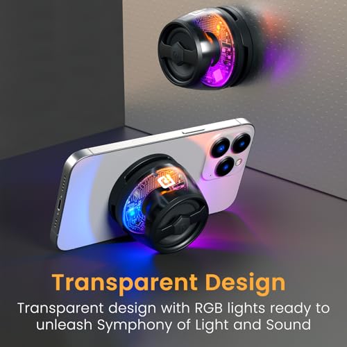 Portronics Nadya 6W Magnetic Bluetooth Speaker with MagSafe Mobile Stand, HD Sound, Upto 4 Hours Playtime, 40mm Driver, RGB LED Lights, Bluetooth... - Image 6