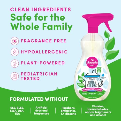 Image of Dapple Baby - Fragrance-Free Foaming Bottle & Dish Spray - 16.9oz (2 Pk)