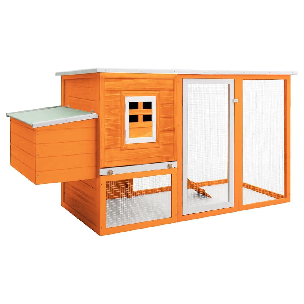 Gallinero exterior de madera de pino con techo verde impermeable, Rampa de acceso, pajarera, jaula de huevos y bandeja deslizante para pollos