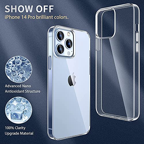 Image of NISHTECH for iPhone 14 pro (6.1 Inches) Premium Transparent Hybrid Soft Slim Dust Proof Back Case Cover with Camera Protection