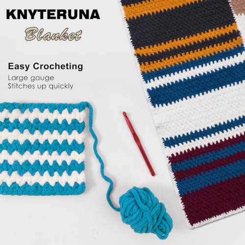 Image of #6 Super Bulky Blanket Yarn for Crocheting - 4 Skeins(Each 10.5oz /300g, 220yds /201m), Chunky Chenille Thick Plush Big Soft Yarn for Crocheting Knitting Blankets, Turquoise