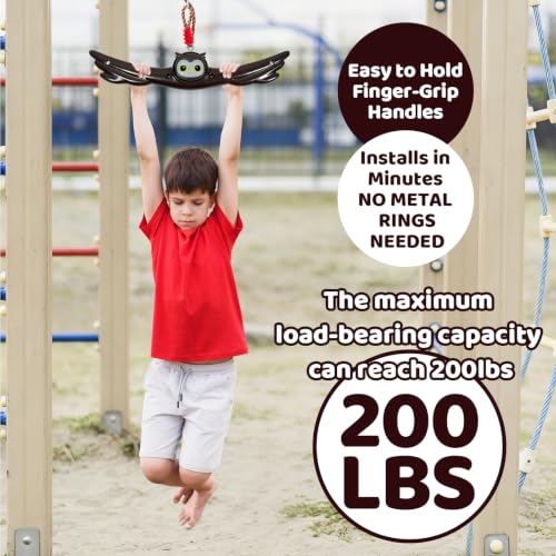 Ninja Twist Swing-360 Degree Handle Rotation Promotes Sensory Development, Arm Strength,Swingset Accessories Outdoor-Swing Spins Set (Brown) — view 5