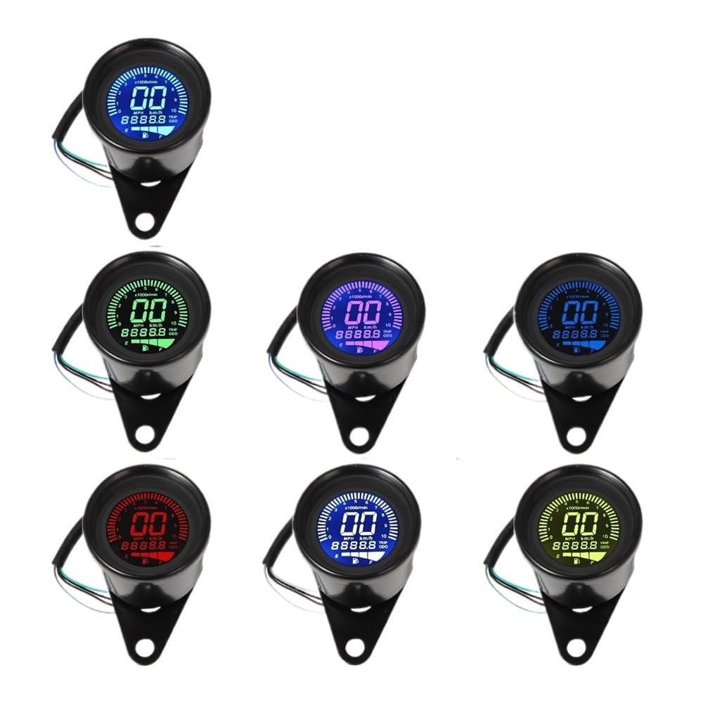 Contagiri contachilometri Contachilometri Digitale Universale Per Moto 12V Digitale Per Moto Contachilometri Contagiri Indicatore LED Indicatore Livello Carburante