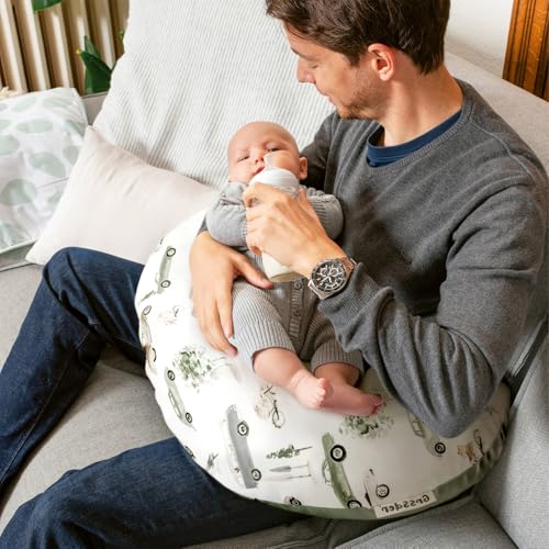 Image of GRSSDER Nursing Pillow Cover Stretchy Minky Removable Nursing Covers for Breastfeeding Pillows, Ultra Soft Comfortable Slipcover for Boy and Girls