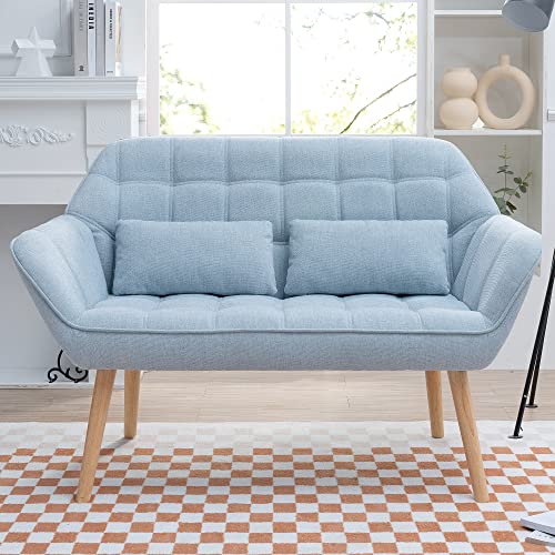 Reclining Loveseat Futon Sofa With 2 Pillow, Small Loveseat For Small Spaces, Living Room Sofa Couch, Reclining Sofa For Living Room Bedroom Office, Love Seat Recliner Sofa Sleeper Couch, Small Futon #TOP2