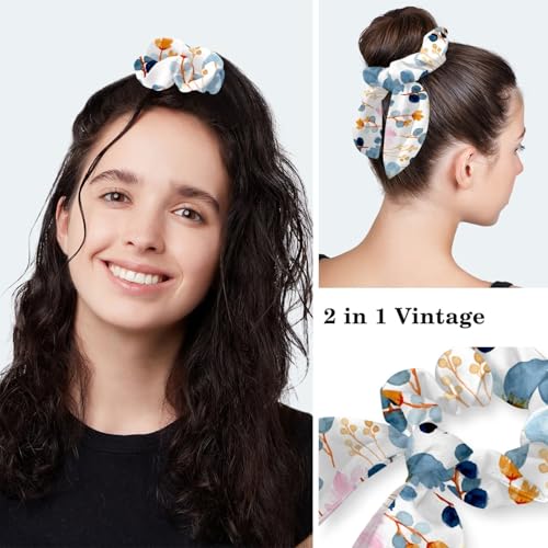 Image of Red Blooming Rose Flowers Black Working Cap with Scrunchy and Ribbon Tie for Women, Long Hair