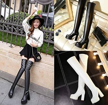 Amazon.co.jp: ニーハイブーツ 厚底 12 cmハイヒール ロング