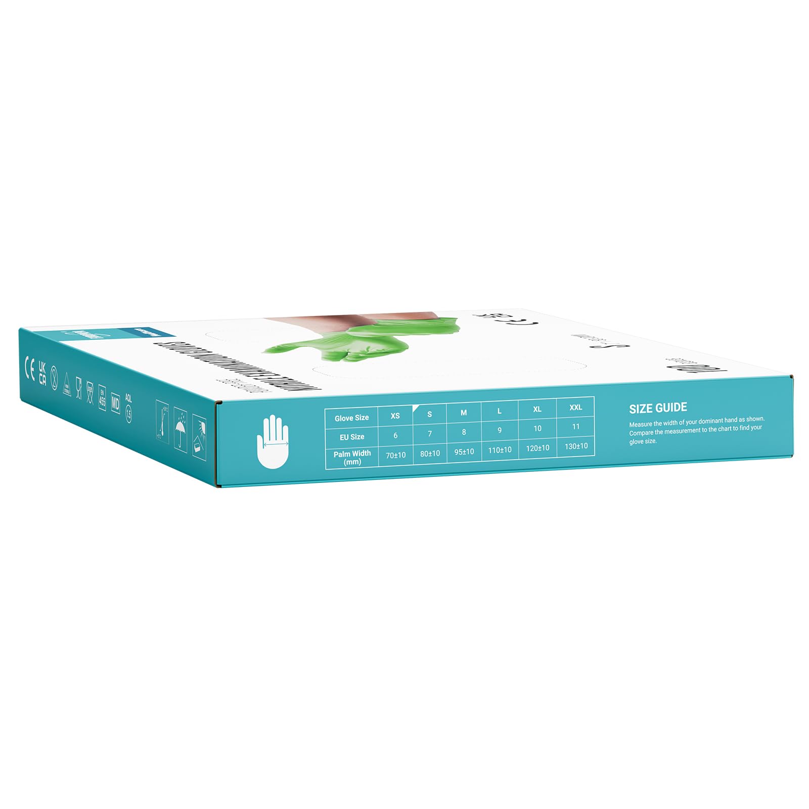 EUROPAPA® 2000 Stück (20x100) Nitrilhandschuhe Box Einweghandschuhe, Einmalhandschuhe, Untersuchungshandschuhe, puderfrei, ohne Latex, unsteril, latexfrei, disposible gloves (S, Grün)