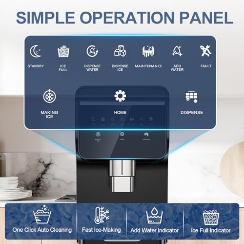 Image of 3-in-1 Nugget Ice Maker with Ice /Water Dispenser,90Lbs /24H Pellet Chewable