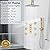 Bostingner Shower Jets System in Wall, 16 inch Ceiling Rainfall Shower System with Handheld and 6 Body Spray Jets Can All Run Together Thermostatic Shower System with Valve and Trim Kit - Brushed Gold