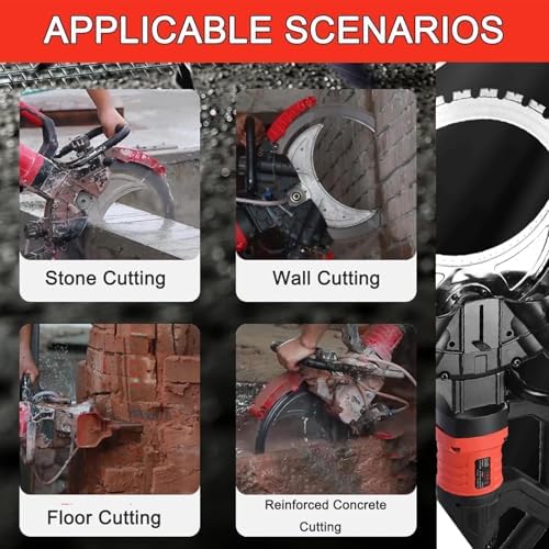 16" Concrete Cutter Saw - 8980W Pure Copper Motor, 3000RPM, Smart Water Pump Dust Suppression, Cuts Granite & Stone, 2 Blades, 29cm Depth, 110V, Fast 2m Cuts in 3 Min