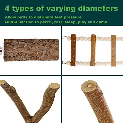 Luonfels-Bird-Perches-Large-Ladder-Birds-Cage-Accessories-18-Inches-Apple-Branch-Wooden-Bridge-Play-Stand-for-Cage-Accessories