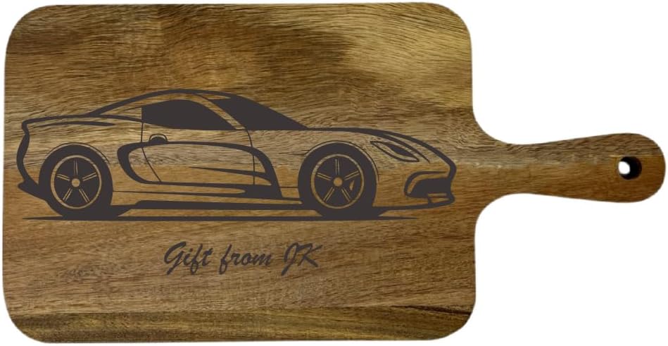 (Set of 6) 13.7"X7" Thick Bulk Plain Acacia Serving Board with Handle, Charcutrie, Platter, Cutting Board For Customized, Personalized Engraving Purpose (13.7"x7")