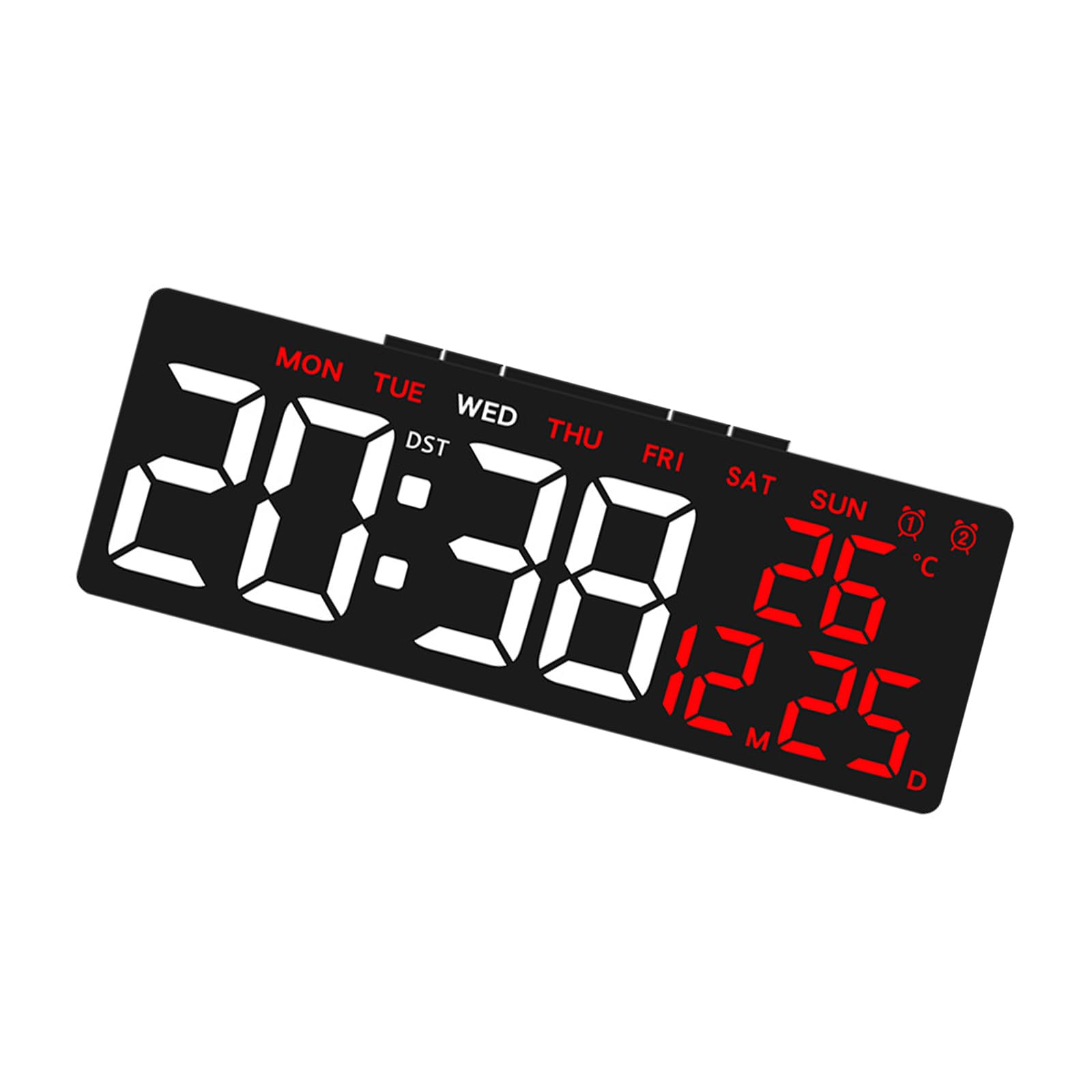 Buxuaaaa LED Alarm Clock with Integrated Time Date and Temperature Display USB Charging Port for Home or Decoration LED Alarm Clock
