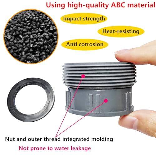 Qrity 1PCS Kitchen Sink Waste Pipe Fitting 45mm Female Thread to 58mm Male Thread Plastic Reducer Adapter for Odour Traps Siphon - Image 4