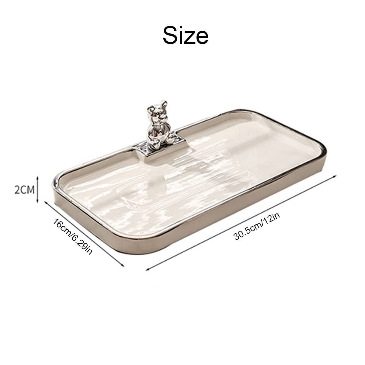 LEIYTFE Vaciabolsillos Recibidor Organizador De Bandejas Decorativas De Cerámica, Bandeja Decorativa para Platos con Abalorios para Llaves Regalos para Mujeres, Plato De Joyería De Cerámica