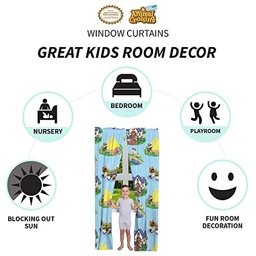 Franco NV5198 Kids Room Window Curtains Drapes Set, 82 In X 84 In, Animal Crossing thumb #2