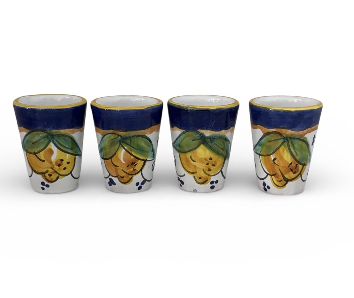 Amazon.com: Hand Painted Italian Ceramic Limoncello Glasses - Set