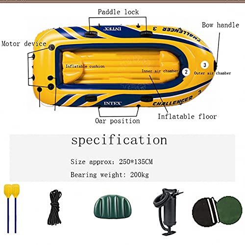 Kayak gonflable rigide en PVC de 250 cm conçu pour la navigation - 6