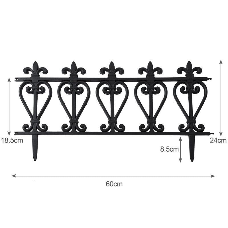 4/5 Pannelli Recinzione da Giardino in Plastica, Design ad Arco(Black 3pieces)