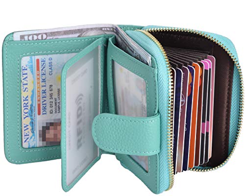 Beurlike Women's RFID Credit Card Wallet Organizer Case Leather Ladies Small Security Card Holder2