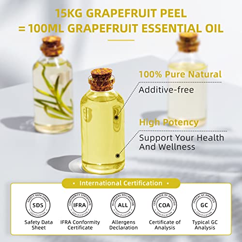 Image of HIQILI 16 Fl Oz Grapefruit Essential Oil, for Diffuser, Skin Care, 100% Pure and Natural