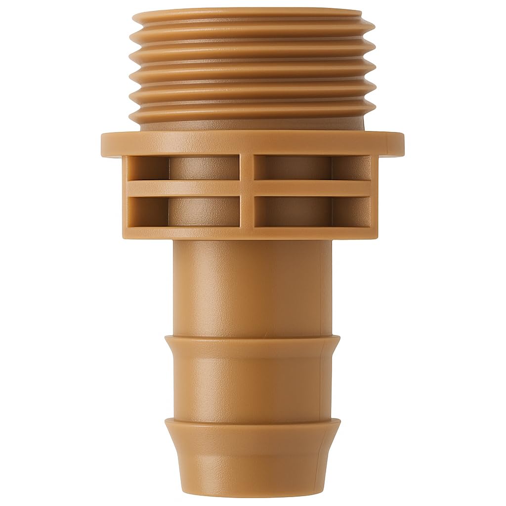 12 Pack 1/2" PVC to 1/2" Drip Irrigation Adapter Fittings, MPT x Barbed Coupling Connectors, 1/2 Inch Male Thread to Drip Line Tubing, Poly Tubing Adapter for Garden & Landscaping