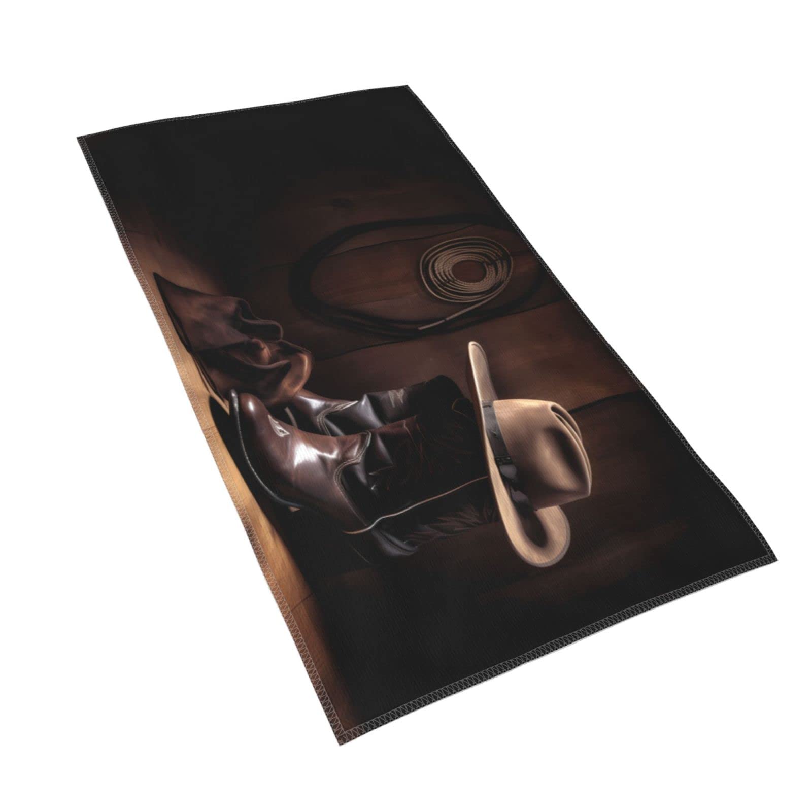 Vintage Handtuch Mit Cowboy-Motiv – Weiches Gästehandtuch Für Küche & Bad, 40x70 Cm, Aus Polyester