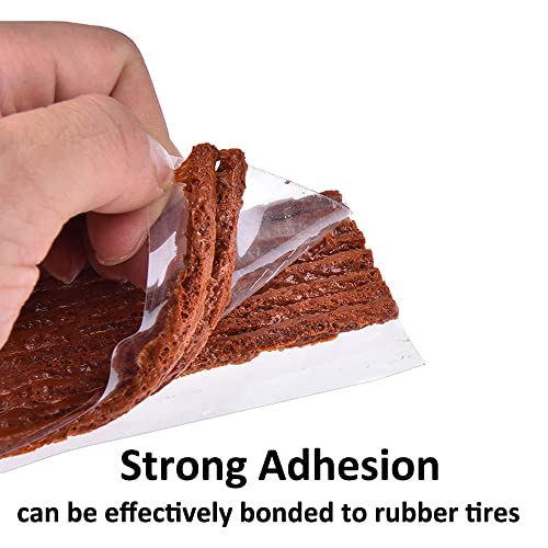 Image of ESUPPORT 50Pcs Tire Repair Plugs Tyre Repair Rubber Sealing Strip Emergency Tubeless Tire Puncture Repair Strings Seal Tool Car Motorbike Brown 100mm x 3.5mm