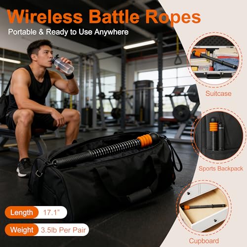 Cuerdas de batalla sin cuerda ajustables para entrenamiento en casa 7