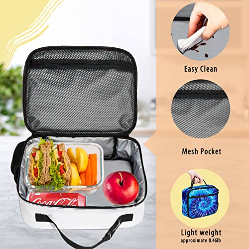 Double Insulated Lunch Box For Boy Man, Durable Water Proof Leakproof Reusable Portable Lunch Bag With Side Pocket, Large Thermal Lunch Cooler Bag Meal Tote For Kids Adult Work Picnic (Tie Dye ) #TOP5