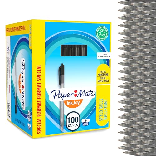 Image of Paper Mate InkJoy 100RT Retractable Ballpoint Pens | Medium Point (1.0mm) | Black | 100 Count