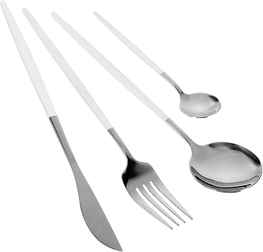 Cabilock Stainless Steel Cutlery Set Elegant Silverware for Home Office and Events Includes Forks Knives and Spoons and Portable Utensils for Everyday Use and Special Occasions