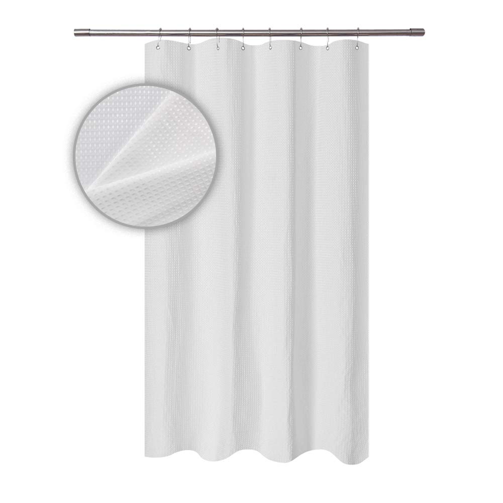 Barossa Waffle Fabric Shower Curtain 47Wx64L White, W 47" x L 64" (1 Panels) - Image 3